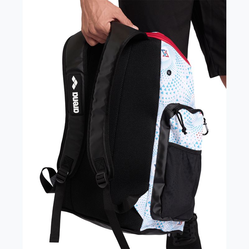 Arena Spiky III 45 l Allover fireflow / weißer Schwimmrucksack 13
