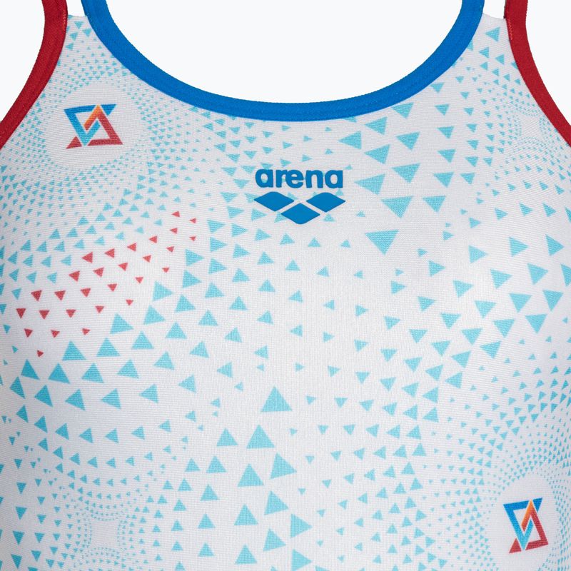 Einteiliger Damen-Badeanzug arena One Fireflow Double Cross rot/blau river/weiß multi 3
