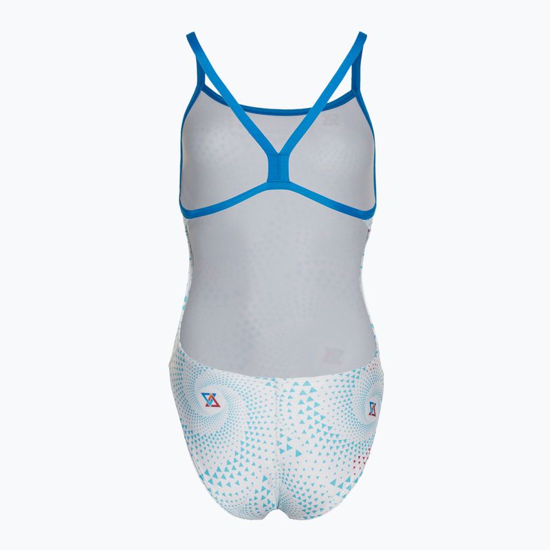 Einteiliger Damen-Badeanzug arena Fireflow Challenge back blue river/white multi 2