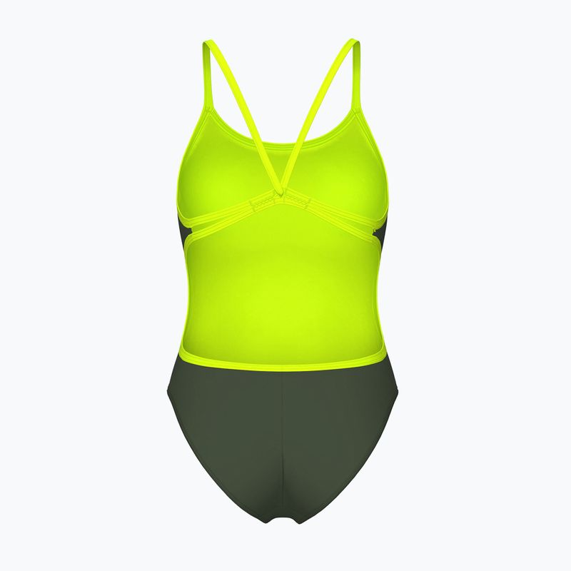 Einteiliger Damen-Badeanzug arena Lace Back Solid dark sage/artic lime 2