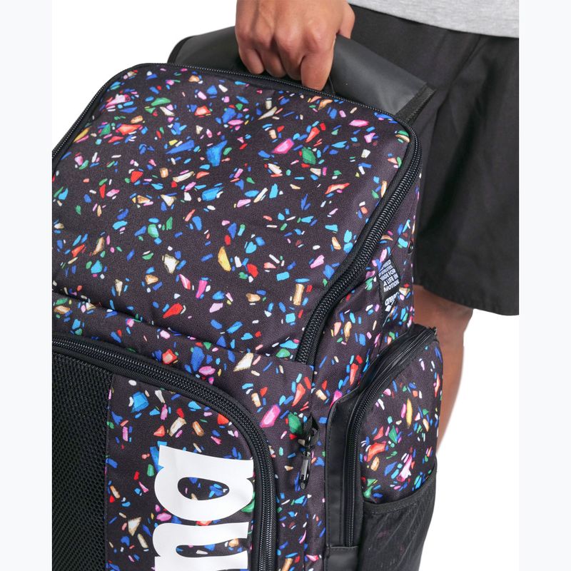 Arena Spiky III 45 l Allover Konfetti schwarzer Schwimmrucksack 5