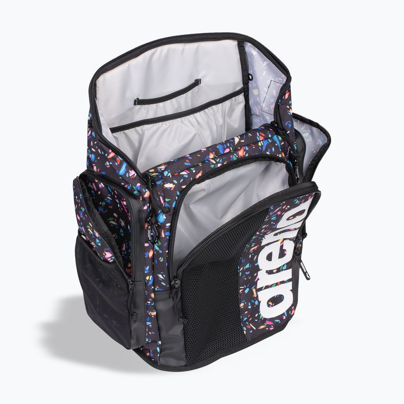 Arena Spiky III 45 l Allover Konfetti schwarzer Schwimmrucksack 7
