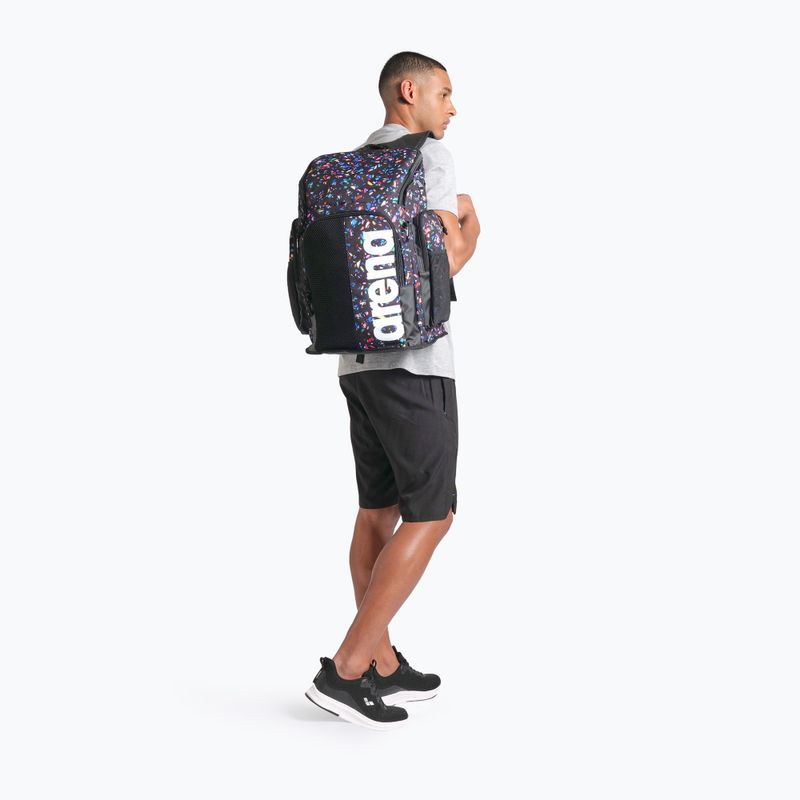 Arena Spiky III 45 l Allover Konfetti schwarzer Schwimmrucksack 8