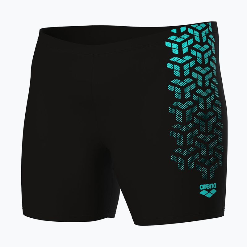 Men's arena Kikko V Swim Mid Jammer Graphic schwarz/Wasser Schwimmen Boxershorts 4