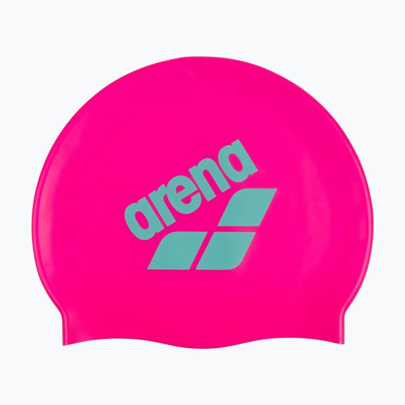 Arena Big Logo schockierend rosa/Wasser Badekappe