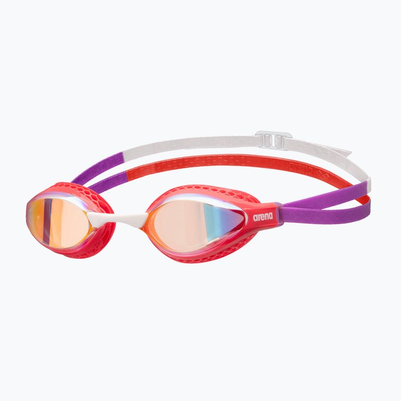 Arena Air-Speed Mirror Schwimmbrille gelbes Kupfer/helle Koralle/Pflaume