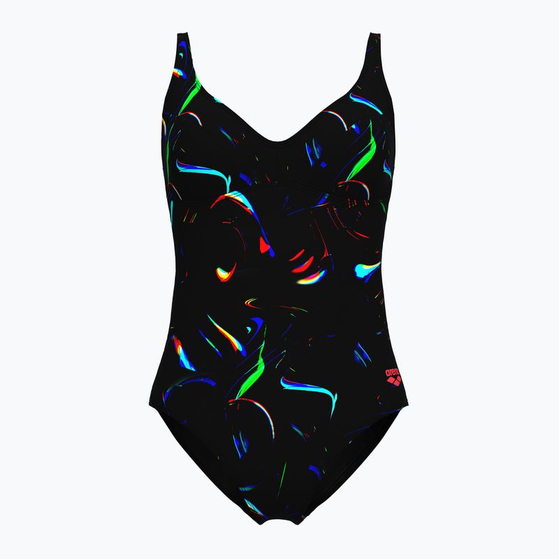 Einteiliger Damen-Badeanzug arena Abyss U Back multi schwarz/schwarz