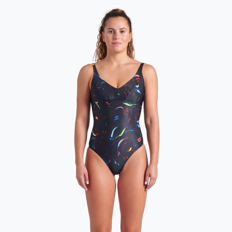 Einteiliger Damen-Badeanzug arena Abyss U Back multi schwarz/schwarz 5