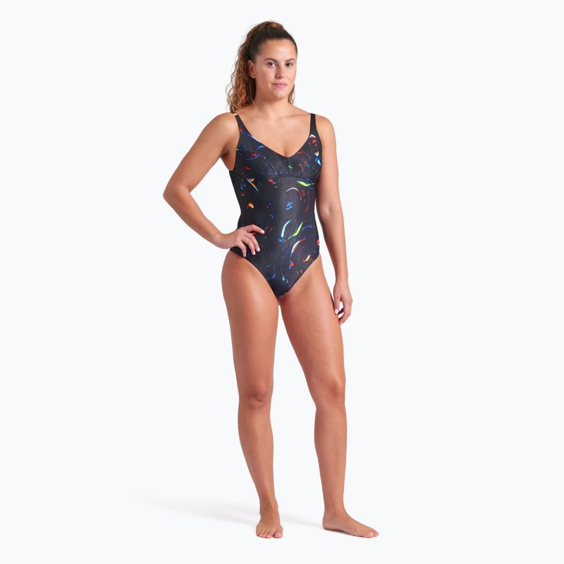 Einteiliger Damen-Badeanzug arena Abyss U Back multi schwarz/schwarz 6