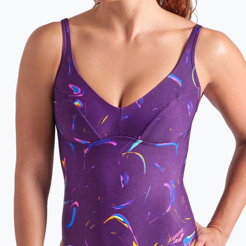Einteiliger Damen-Badeanzug arena Abyss U Back multi plum/plum 8