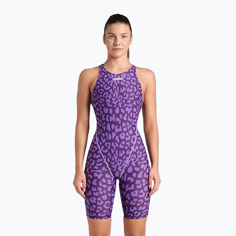 Badeanzug Damen arena Powerskin ST Next LE Open Back leopard skin violet