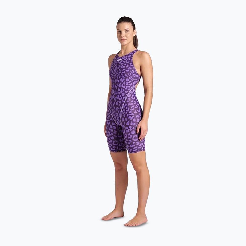 Badeanzug Damen arena Powerskin ST Next LE Open Back leopard skin violet 2