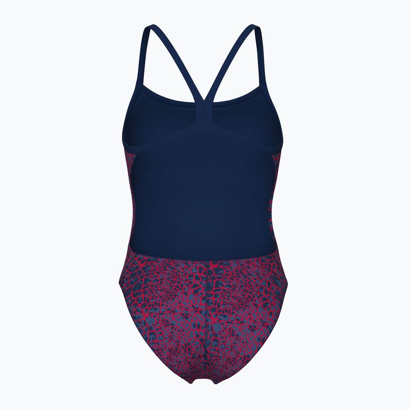 Badeanzug Damen arena Snake Skin Challenge navy/team redwhiteblue 2