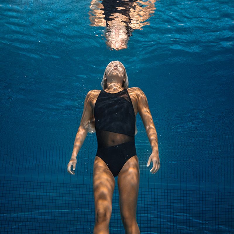 Badeanzug Damen arena Mesh Angle Vent Back B black 5