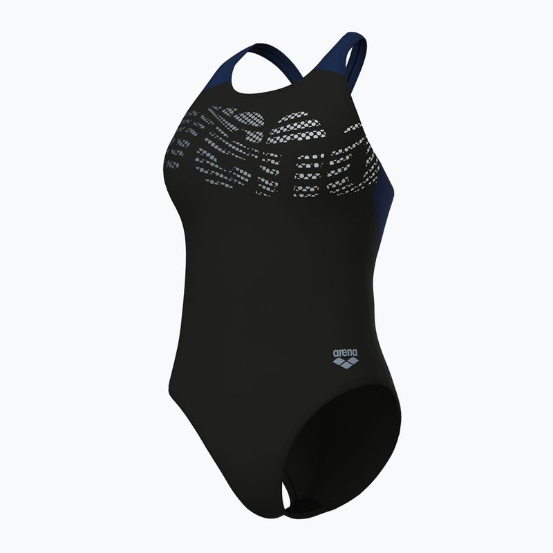 Badeanzug Damen arena Flowing V Back black/navy 4