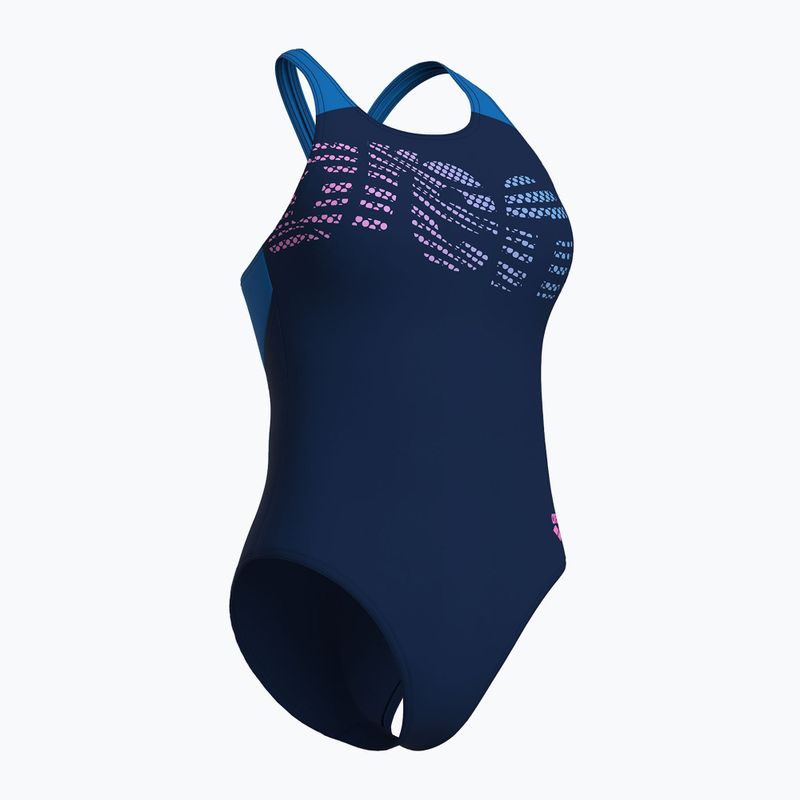 Badeanzug Damen arena Flowing V Back navy/turquoise 3