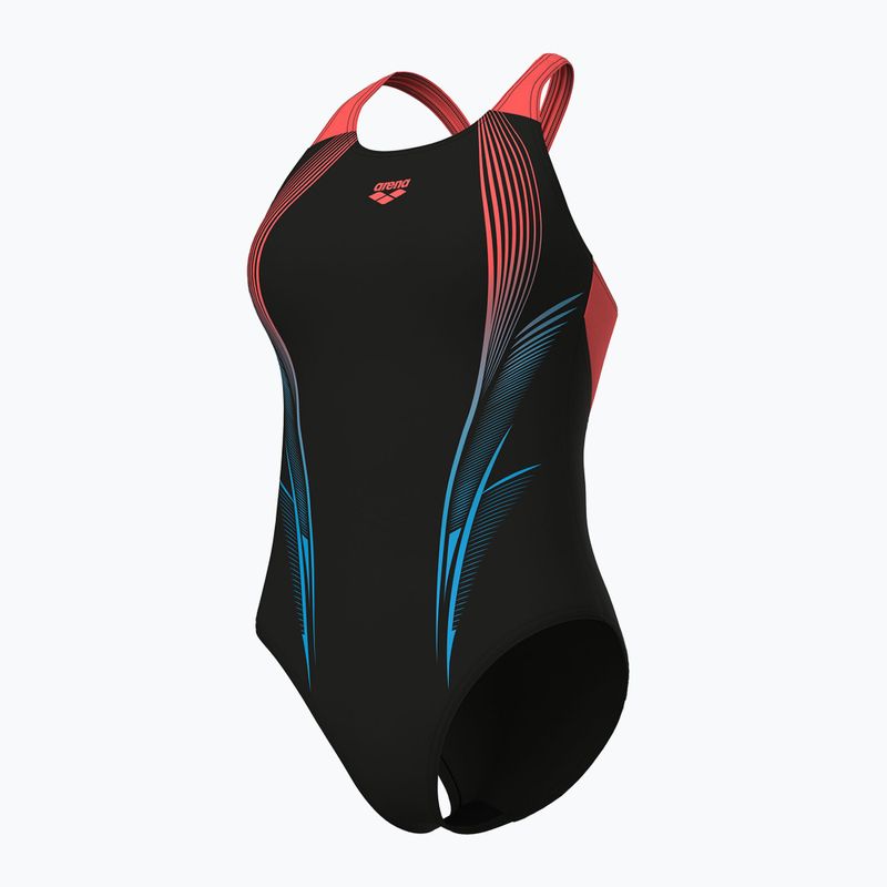 Badeanzug Damen arena Blast V Back black/calypso coral 4