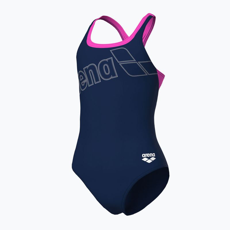 Badeanzug Damen arena Logo Swim Pro navy/shocking pink 4