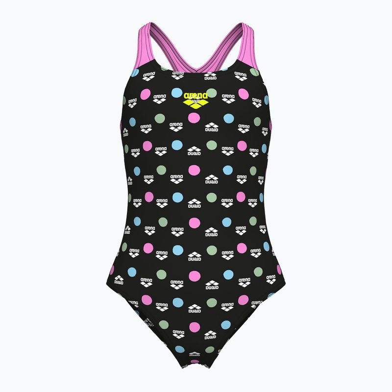 Badeanzug Kinder arena Multiple Dot Swim Pro Back multi black/orchid
