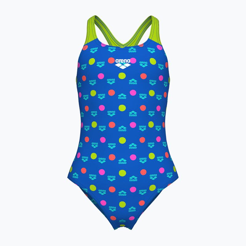 Badeanzug Kinder arena Multiple Dot Swim Pro Back multi blue/artic lime