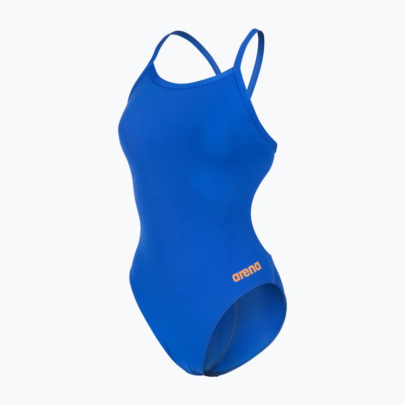 Badeanzug Damen arena Team Swimsuit Challenge Solid neon blue/team orange 3