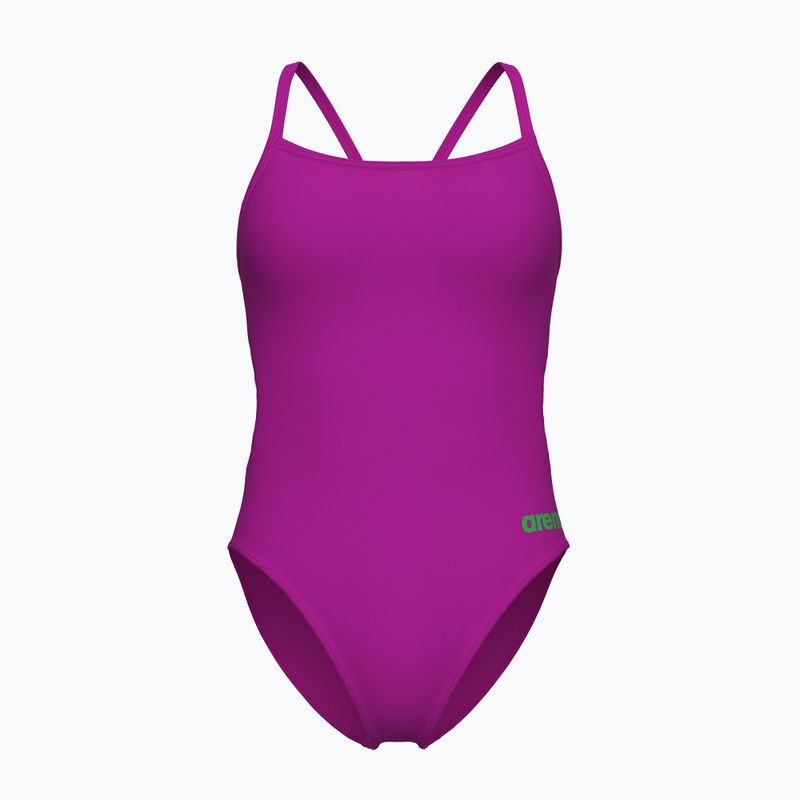 Damen-Einteiler Badeanzug Arena Team Swimsuit Challenge Solid very fuchsia/team green