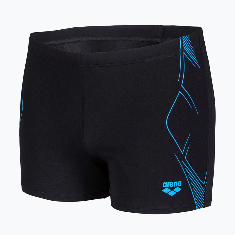 Herren-Badeboxershorts arena Graphic Swim Short black/turquoise 3