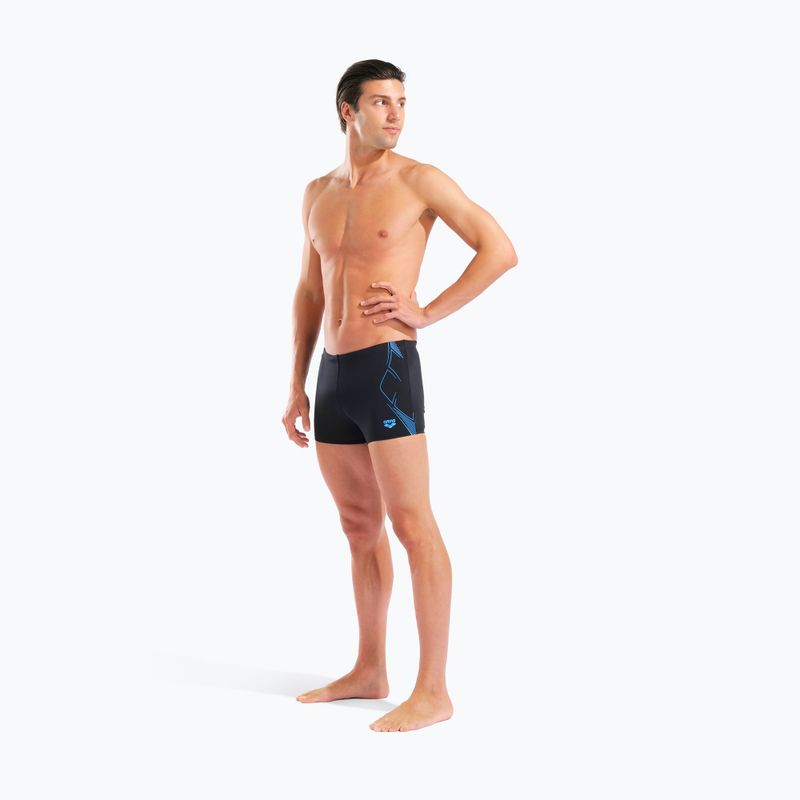Herren-Badeboxershorts arena Graphic Swim Short black/turquoise 6