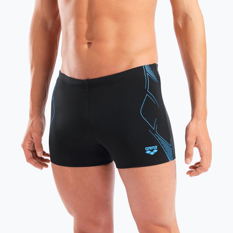 Herren-Badeboxershorts arena Graphic Swim Short black/turquoise 8