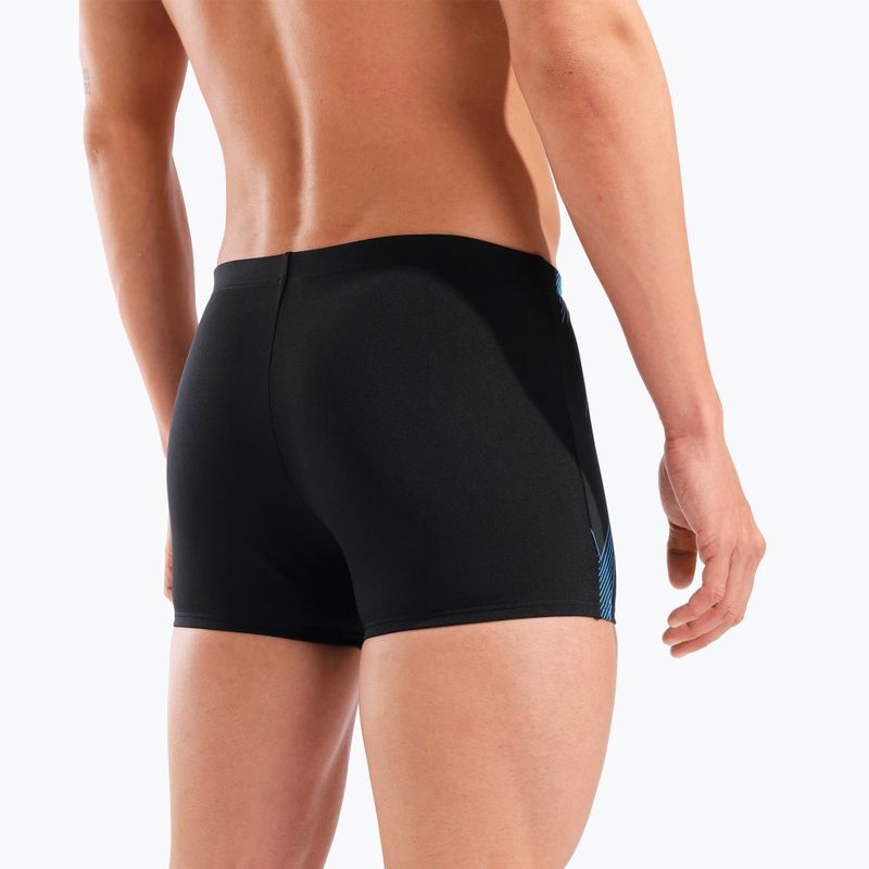 Herren-Badeboxershorts arena Graphic Swim Short black/turquoise 9