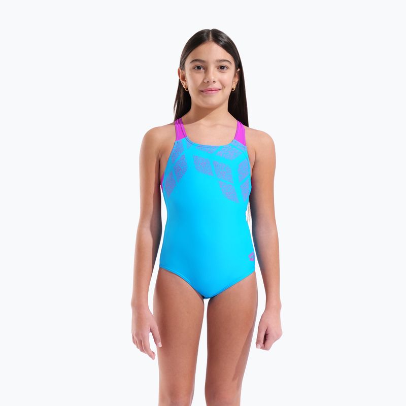 Kinder Badeanzug arena Kikko Swim Pro Back turquoise/very fuchsia 5