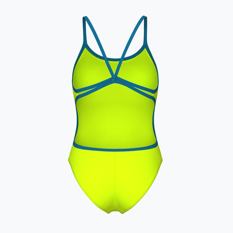 Damen-Einteiler Badeanzug Arena Lace Back Solid artic lime/blue cosmo 2