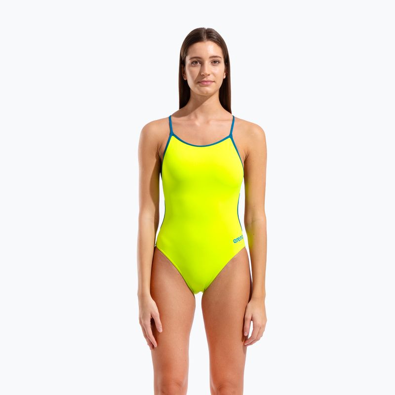 Damen-Einteiler Badeanzug Arena Lace Back Solid artic lime/blue cosmo 5