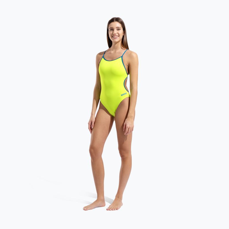 Damen-Einteiler Badeanzug Arena Lace Back Solid artic lime/blue cosmo 6
