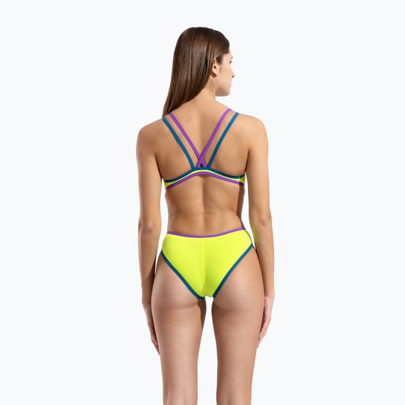 Damen-Einteiler Badeanzug arena One Double Cross Back One Piece artic lime/plum/blue cosmo 7