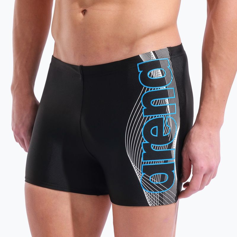 Herren-Badeboxershorts arena Basic Swim Short black/turquoise 8