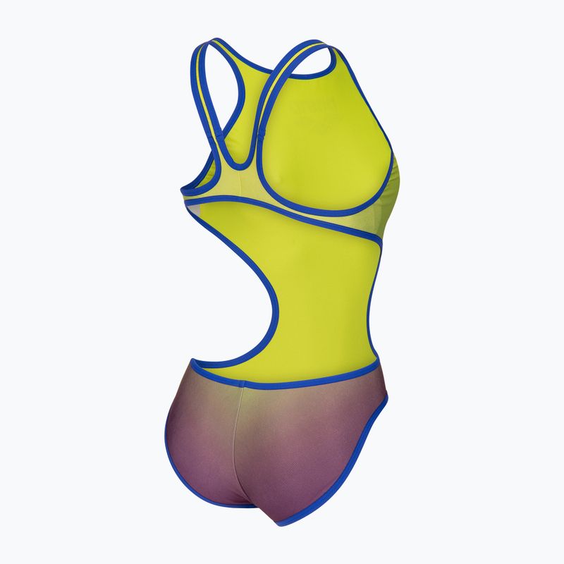 Damen-Einteiler Badeanzug arena One Shaded Print Tech One Back artic lime violetta multi/neon blue 4