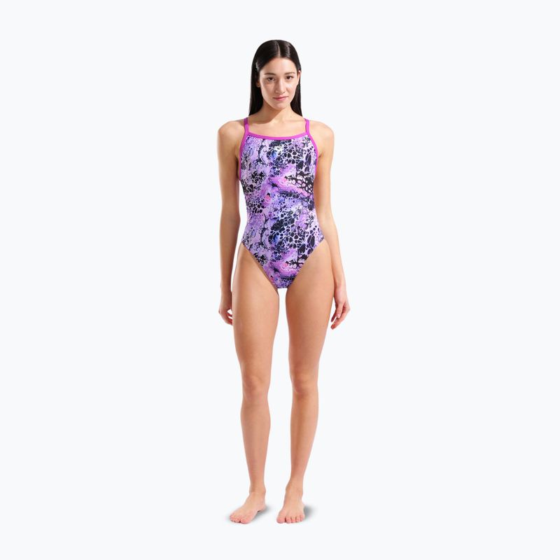 Damen-Einteiler Badeanzug arena Earth View Xcriss Cross pink multi/very fuchsia 2