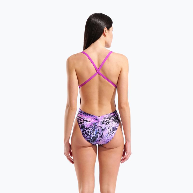 Damen-Einteiler Badeanzug arena Earth View Xcriss Cross pink multi/very fuchsia 3