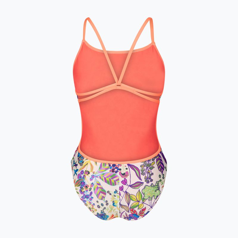 Damen-Einteiler Badeanzug arena Painting Lace Back multi/bright coral 2
