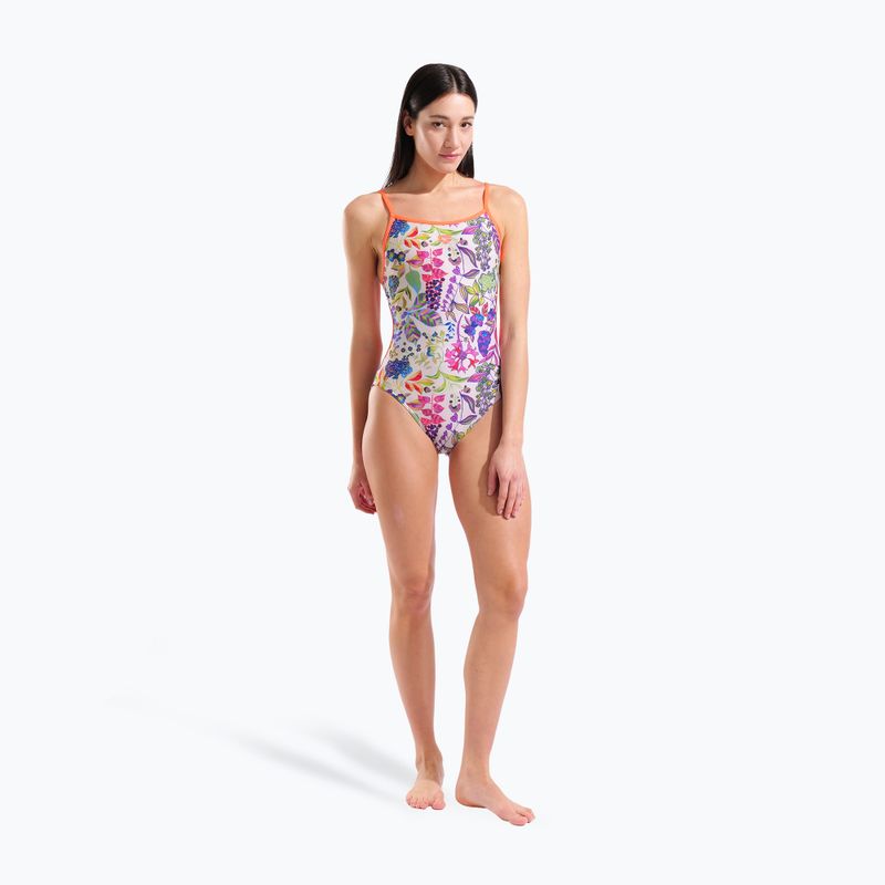 Damen-Einteiler Badeanzug arena Painting Lace Back multi/bright coral 6
