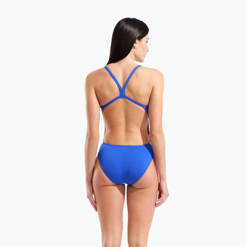 Damen-Einteiler Badeanzug arena Earth Challange Back neon blue multi/neon blue/neon blue 3