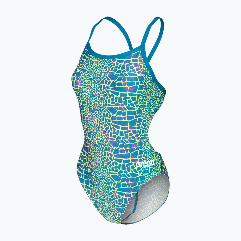 Damen-Einteiler Badeanzug arena Snake Skin Challenge blue cosmo multi/blue cosmo 3