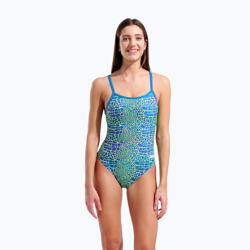 Damen-Einteiler Badeanzug arena Snake Skin Challenge blue cosmo multi/blue cosmo 5