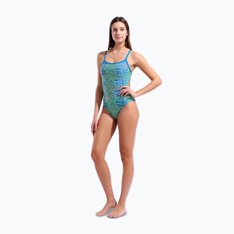 Damen-Einteiler Badeanzug arena Snake Skin Challenge blue cosmo multi/blue cosmo 6
