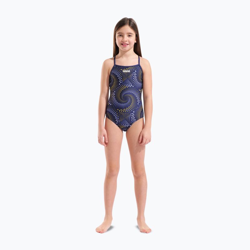 Kinder Badeanzug arena Fireflow Lightdrop Back navy/team navy yellow 6