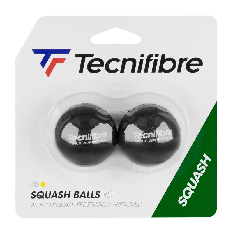 Tecnifibre Squashbälle sq Balls Gelb 2 Stück schwarz 54BASQYELL