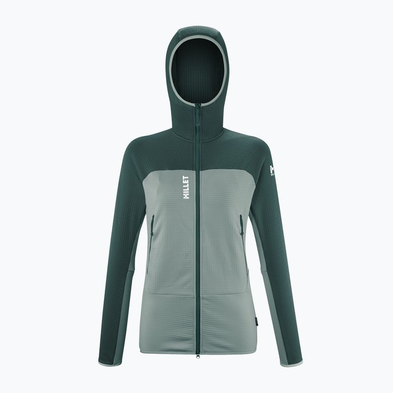 Women's Millet Fusion Grid Hoodie Algen/Flasche Sweatshirt