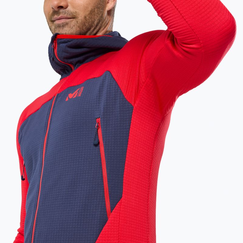 Herrenpullover Millet Fusion Grid Hoodie red 4