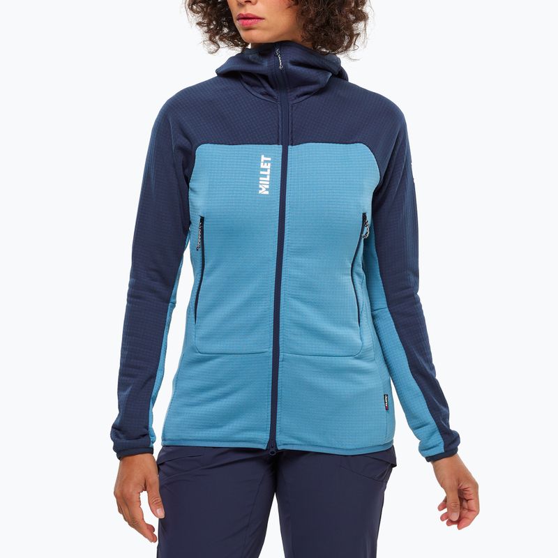 Damenpullover Millet Fusion Grid Hoodie coronet blue/saphir